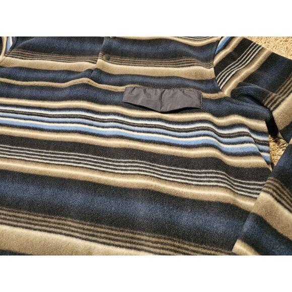 Southern Grit Jacket Mens XL Navy Blue Striped Tundra Fleece Pullover Snap - Picture 2 of 7